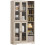 Multi-Storage Kitchen Cabinet, with Glass Doors - Grey Wood-Effect 1