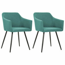 Dining room chairs 2 pc fabric green