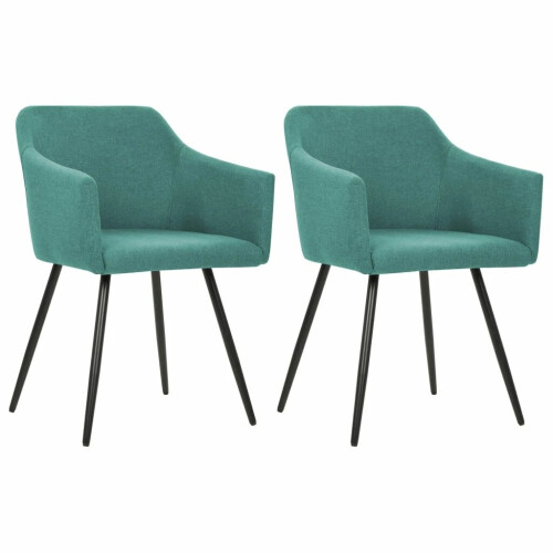 Dining room chairs 2 pc fabric green