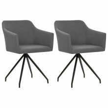 Dining room chairs rotatable 2 pc fabric light gray