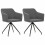 Dining room chairs rotatable 2 pc fabric light gray 1