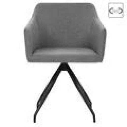 Dining room chairs rotatable 2 pc fabric light gray 2