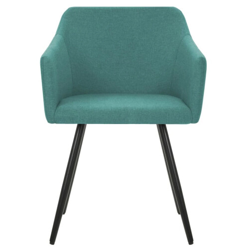 Dining room chairs 2 pc fabric green 2