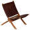 Relax chair foldable genuine leather brown 3