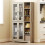 Multi-Storage Kitchen Cabinet, with Glass Doors - Grey Wood-Effect 4