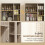 Multi-Storage Kitchen Cabinet, with Glass Doors - Grey Wood-Effect 7