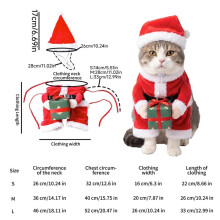 (S) Pet Santa Costume Christmas Cat Dog Cosplay Outfit Santa Claus Puppy Costume For Puppy Kitten Holiday Party