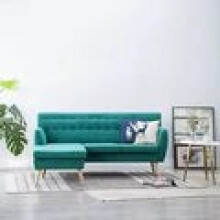 Bench L-shaped 171.5x138x81.5 cm fabric green