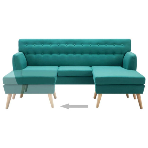 Bench L-shaped 171.5x138x81.5 cm fabric green 2