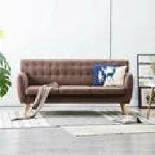 Three-seater sofa 172x70x82 cm fabric brown