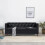 Three Seater Chesterfield Style Leatherette Upholstery Black 1