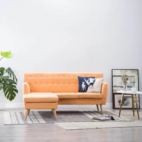 Bench L-shaped 171.5x138x81.5 cm fabric orange
