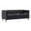 Three Seater Chesterfield Style Leatherette Upholstery Black 9