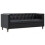 Three Seater Chesterfield Style Leatherette Upholstery Black 3