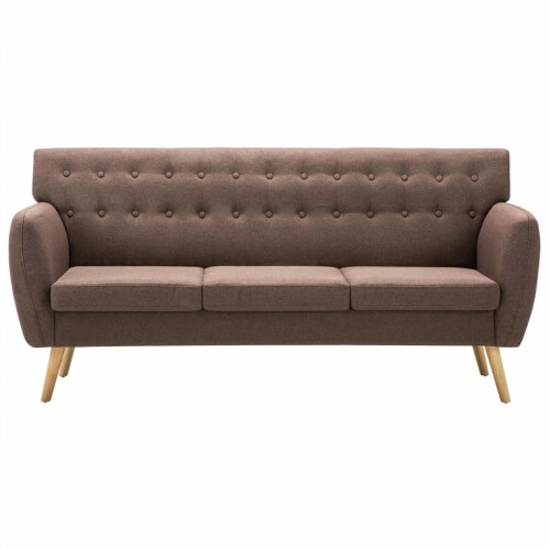Three-seater sofa 172x70x82 cm fabric brown 2