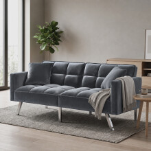 Modern Velvet Sofa Bed 2 Seater Click Clack Sofa