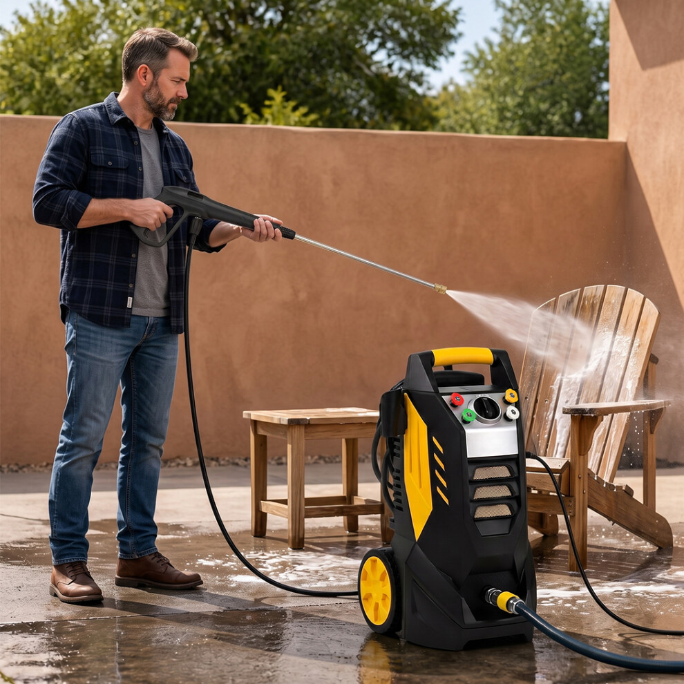 Spector Pressure Washers 2200W with Foam Bottle Patio for Car Cleaning Yellow - Image 2