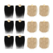 (Black Khaki) Diy Holiday Home Decor Gnome Beard Set 12pcs Gnome Beard Nose Kit Diy Christmas Craft Supplies