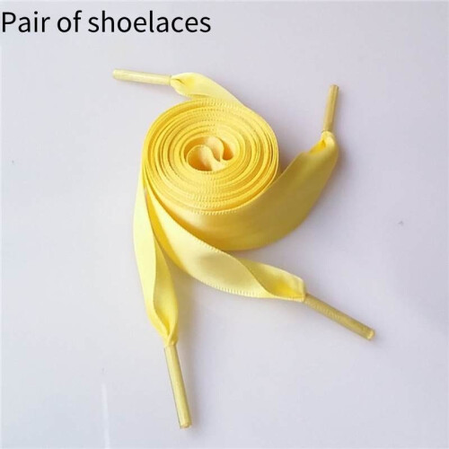 (Yellow,43in/110cm)Lacet plat large double polyester ruban satin couleur bonbon divers modes