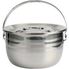 Camping-Topf Kochtopf Antihaftbeschichtet Groß Praktisch Silber 3950ml — edelstahl kochgeschirr, outdoor topf