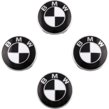 Caches de moyeu pour jantes BMW Enjoliveurs Robustes Solides Lot de 4 pièces Noir 68 mm — accessoires tuning bmw