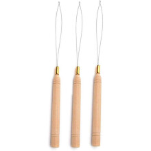 3 Pieces Hair Extension Loop Tool with Needle Hook and Bead Device, Hair Styling Tools for Extensions and Braids, Easy to Use and Store
