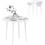 Folding Dining Table for 4, Round Drop Leaf Table, Modern Space Saving Small Kitchen Table with Wood Legs for Dining Room, White 1