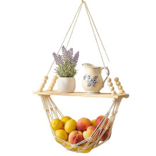 Floating Wall Shelf Wood Square Corner Display Stand Boho Home Decoration Living Room Hand Woven Storage
