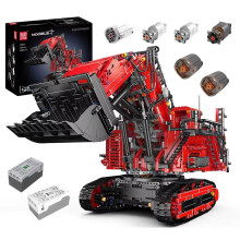 (Red) Technical Car Remote Control Heavy Excavator Model Building Block Assembly Kit Truck Brick Kids Christmas Gift