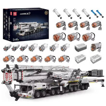 (White) Technical Truck Building Block Remote Control Liebherred LTM 11200 Crane Model Kids Christmas Car Toys
