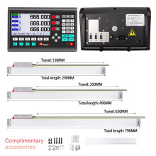 (150+350+650mm) 3-Axis Optical Linear Scale Set with Digital Display, High-Precision Measurement, Optional Scale Lengths