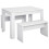 Kitchen Dining Table and 2 Benches Set, Table and Chairs Set for Limited Space, White 1