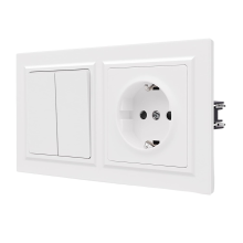 Prise Électrique Simple avec Interrupteur Unipolaire 16A 250 V Blanc — bloc prise interrupteur