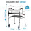 Foldable Aluminum Alloy Walker with Wheels and Leather Seat Height adjustable 6
