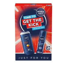 Nivea Men Get The Kick Shower & Deodorant Duo Gift Set | 2-Piece Refreshing Grooming Set