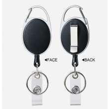 3Pcs Carabiner Badge Reels, Retractable ID Card Reels, Retractable ID Badge Holder with Belt Clip for Keys,ID Cards