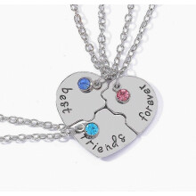 Collana BFF 3 pezzi, regalo di compleanno per 3 ragazze, regalo per la migliore amica, collana dell'amicizia abbinata