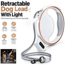 Long Dog Leash Retractable LED Light Pet Walking Leash Dog Lead Extendable