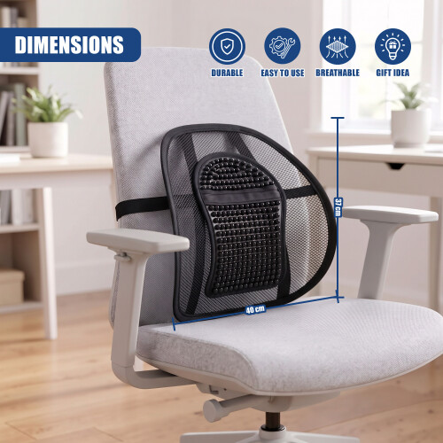 GEEZY GEEZY Lumbar Mesh Back Support for Office Chair Home Back Cushion Car Seat Pain Relief 2