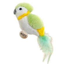 (green) Cute Parrot Plush Pet Toy Realistic Bird Cat Toy for Self-Entertainment Companion Cat Supplies