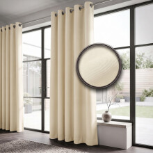 (46 x 72 inch (117 x 183 cm), Cream) 4PC Blackout Eyelet Ringtop Energy Saving Curtains Ready made Thermal Insulated Drapes