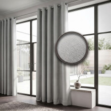 (90 x 108 inch (229 x 274 cm), Light Grey) 4PC Blackout Eyelet Ringtop Energy Saving Curtains Ready made Thermal Insulated Drapes