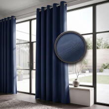 (46 x 90 inch (117 x 229 cm), Navy) 4PC Blackout Eyelet Ringtop Energy Saving Curtains Ready made Thermal Insulated Drapes