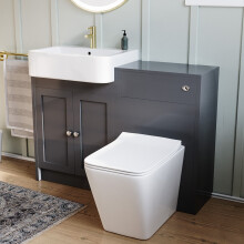 Dark Grey 1100mm Traditional Vanity Basin WC Unit & Toilet Set