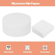 Large Microwave Kiln for Glass Fusing with 50 Sheets Kiln Papers Glass Fusing DIY Crafts Supplies Jewelry Making