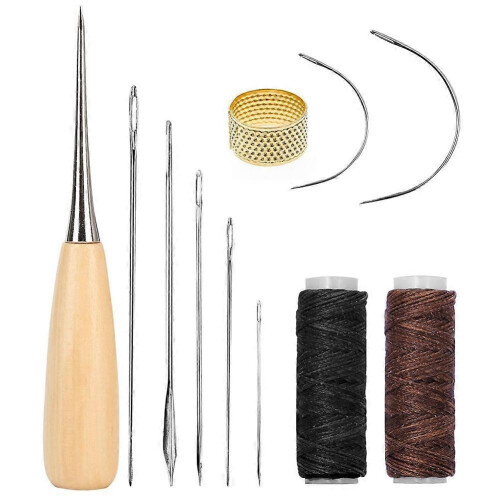11 Pcs Leather Sewing Tool Kit for DIY Crafts Canvas Leather Repair