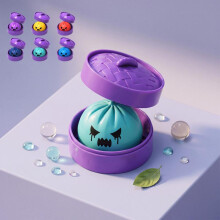 (Dark blue, 1pc) DOWMOO Halloween Purple Steamed Bun Squishy Toy, Funny Stress Relief Desk Decor Party Favor