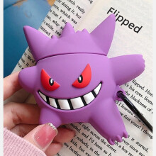 3D Purple Monster Silicone Case for Wireless Earbuds, Cartoon Shockproof Cover for Charging Box, Practical Choice for Home and Daily Use