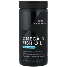 Sports Research, Omega-3 Fish Oil, Triple Strength , 180 Softgels