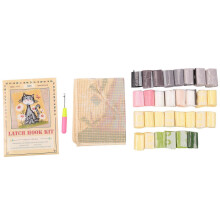 Latch Hook Rug Kits DIY Crochet Yarn Rugs Hooking Craft Kit with Color Preprinted Pattern Design for Adults Kids (Cat)